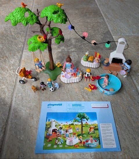 Playmobil 9272 Familiefeest met barbecue + EXTRA ACCESSOIRES, Ophalen of Verzenden, Zo goed als nieuw