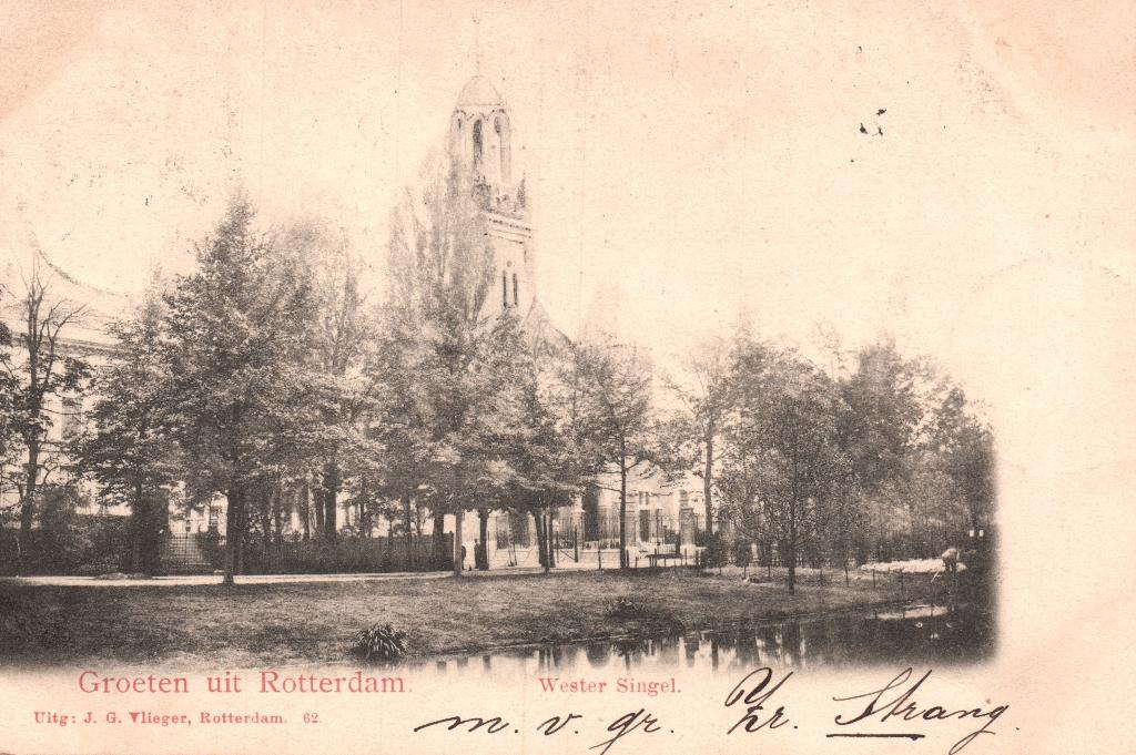 Groeten uit Rotterdam, Wester Singel (1902) 127845, Ophalen of Verzenden, Voor 1920, Gelopen, Zuid-Holland
