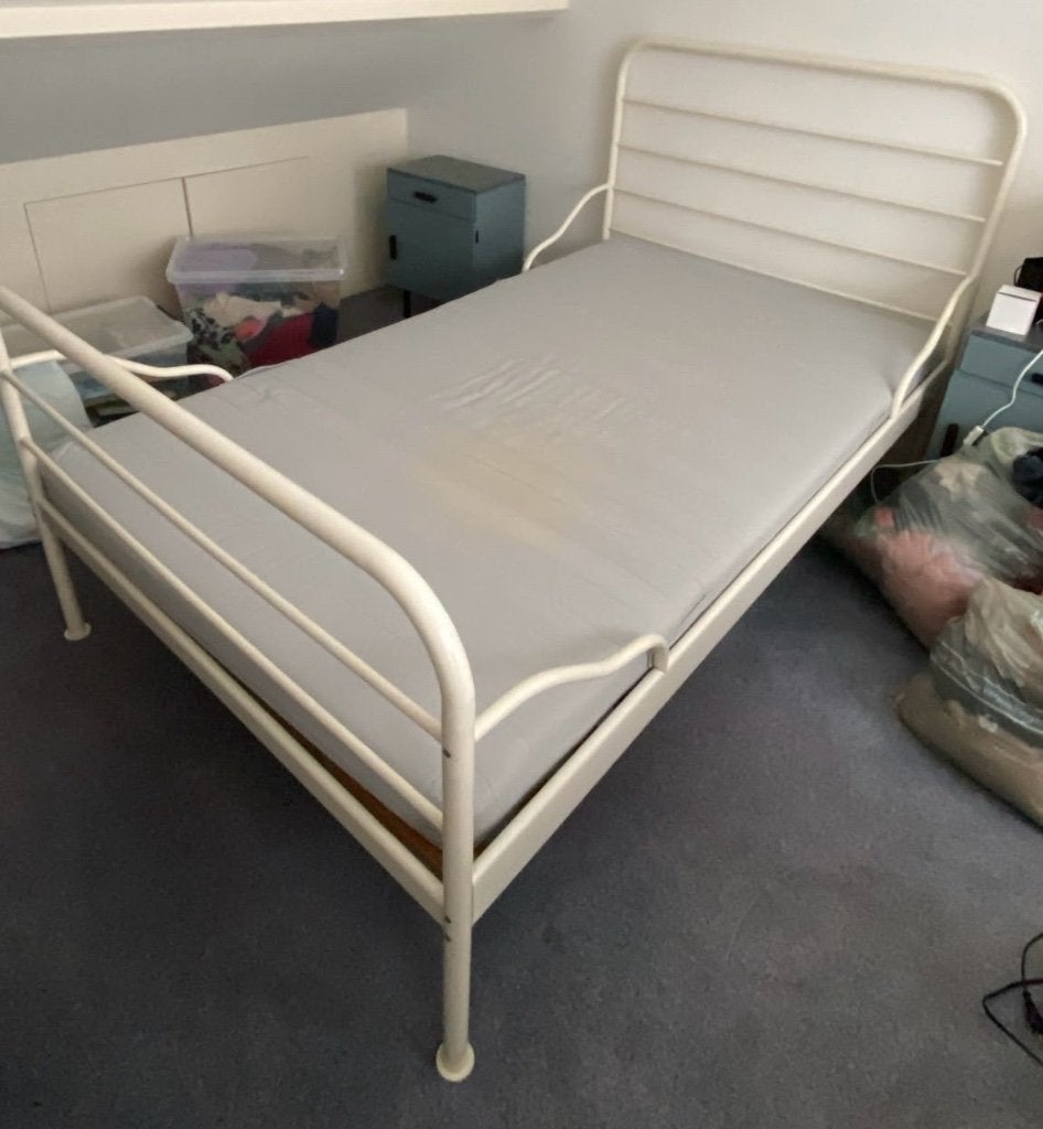 Twijfelaar bed, Ophalen, Gebruikt, Wit, Twijfelaar