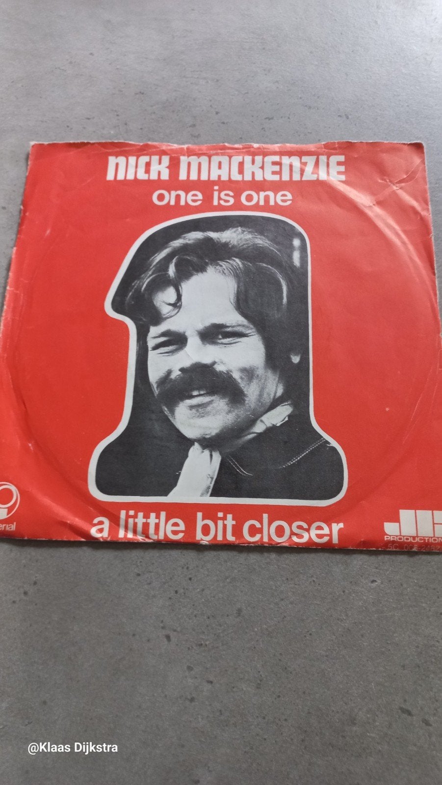 Nick MacKenzie - One Is One / A Little Bit Closer (Single), Cd's en Dvd's, Vinyl Singles, Originele persing, Ophalen of Verzenden