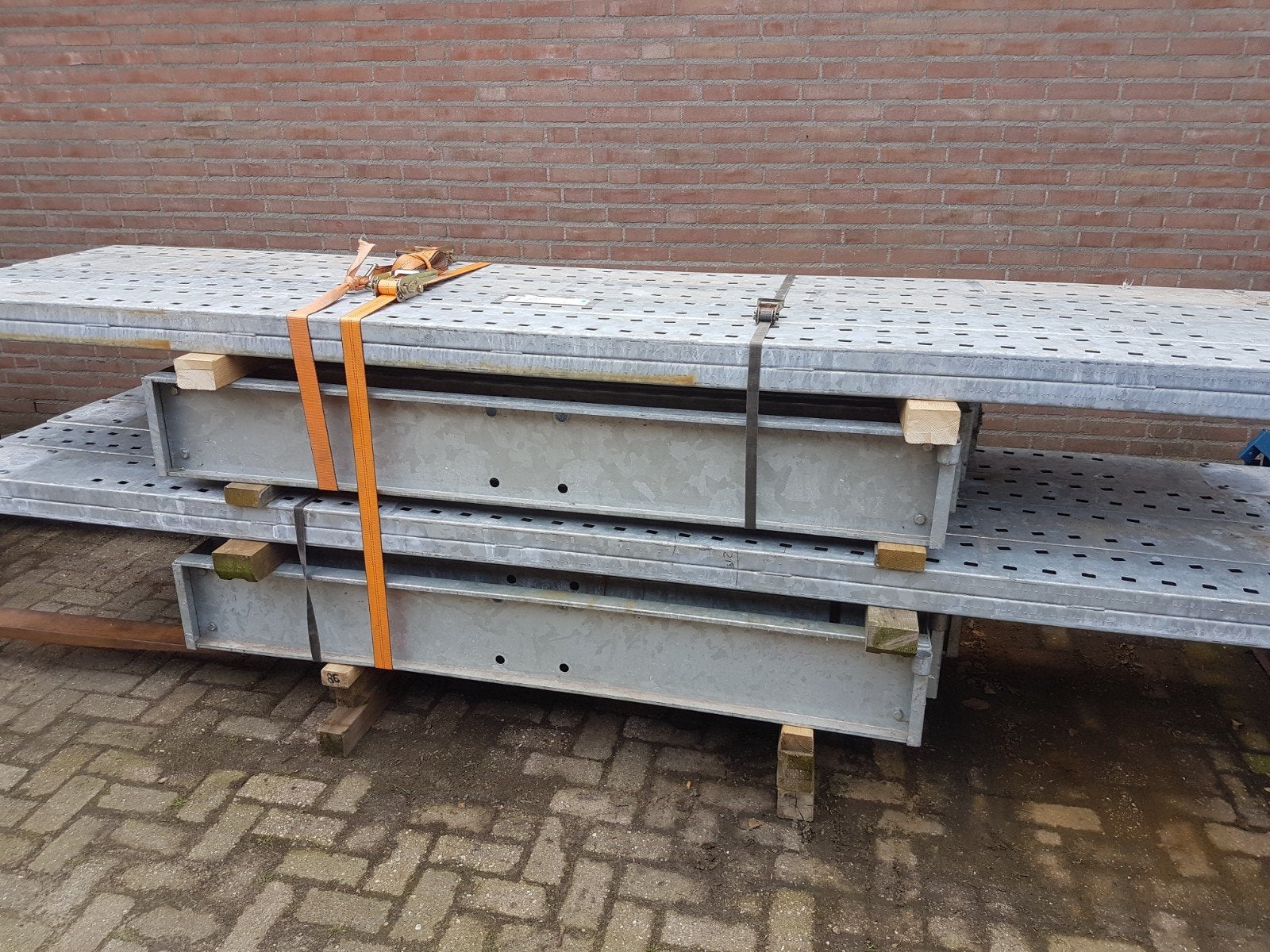 14x Draagarmstelling gegalvaniseerde stelling H=350cm D=80cm, Ophalen, Gebruikt, IJzer