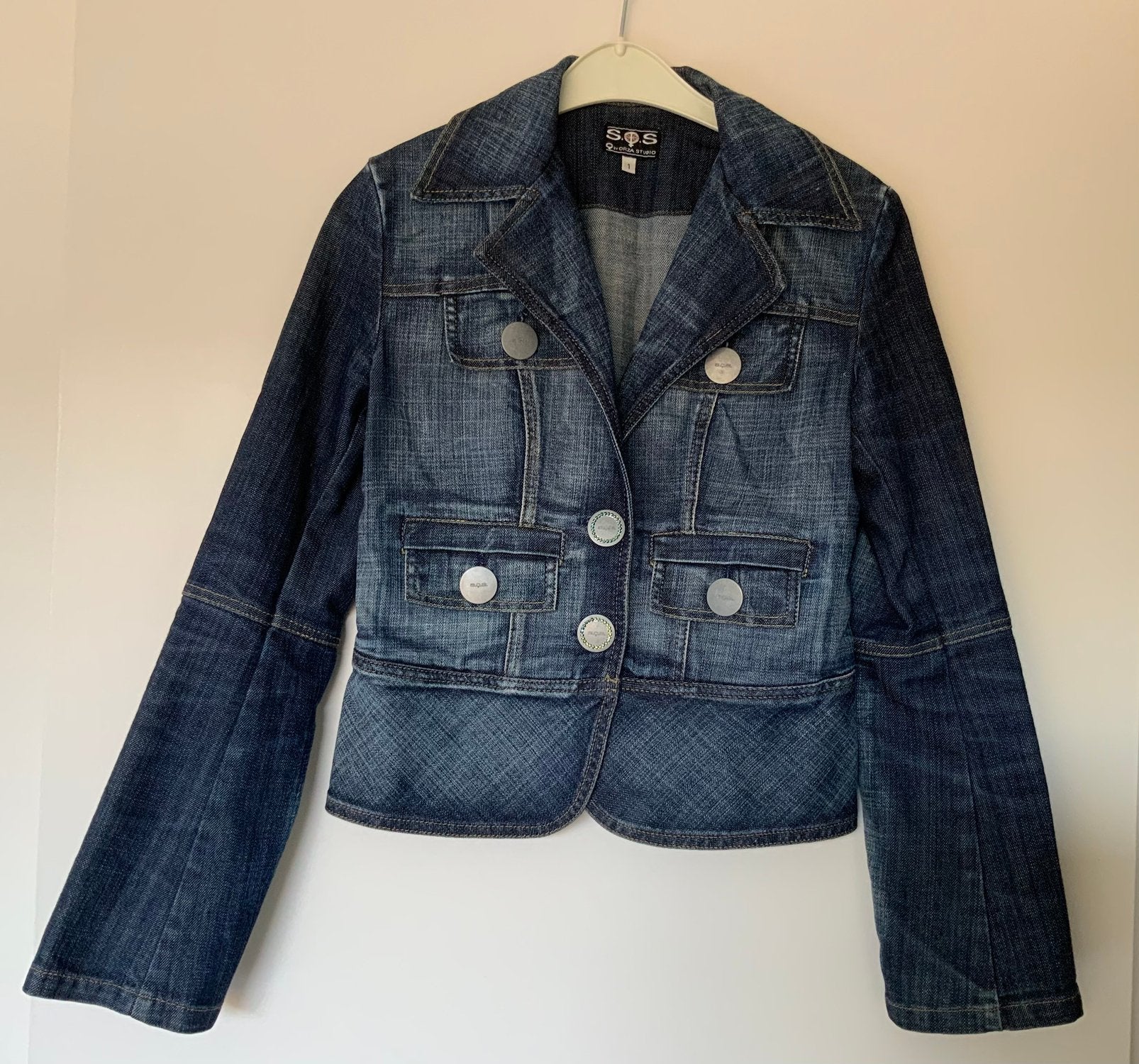 SOS spijkerjasje, Ophalen of Verzenden, Zo goed als nieuw, Maat 36 (S), Blauw