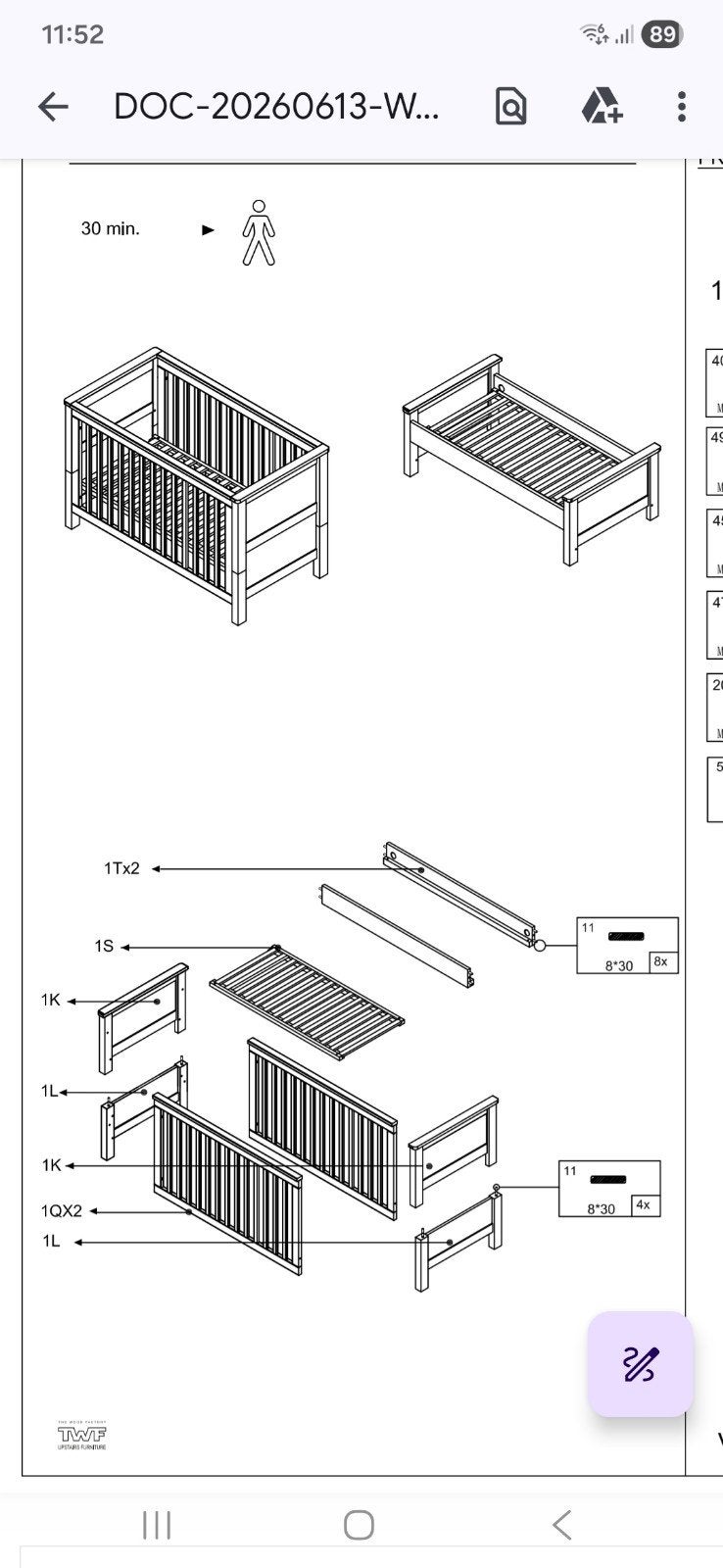 TWF Ledikant/Peuterbed 70x140 cm met matras, Ophalen, Gebruikt, 70 tot 85 cm, 140 tot 160 cm