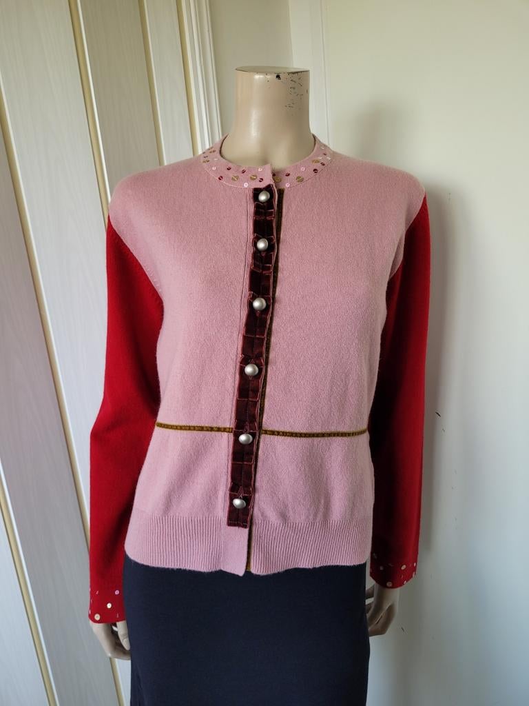 The Barn lamswollen vest rood/roze maat M/38, Maat 38/40 (M), The Barn, Ophalen of Verzenden, Zo goed als nieuw