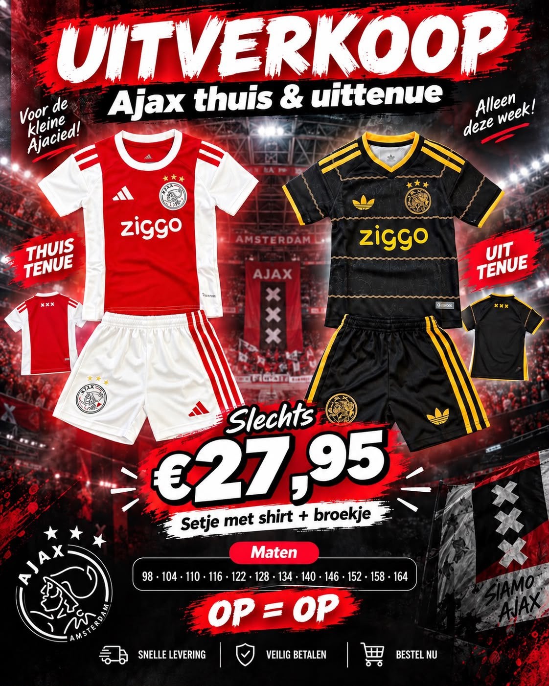 NIEUWSTE AJAX SETJES — THUIS & UIT!, Tickets en Kaartjes, Eén persoon