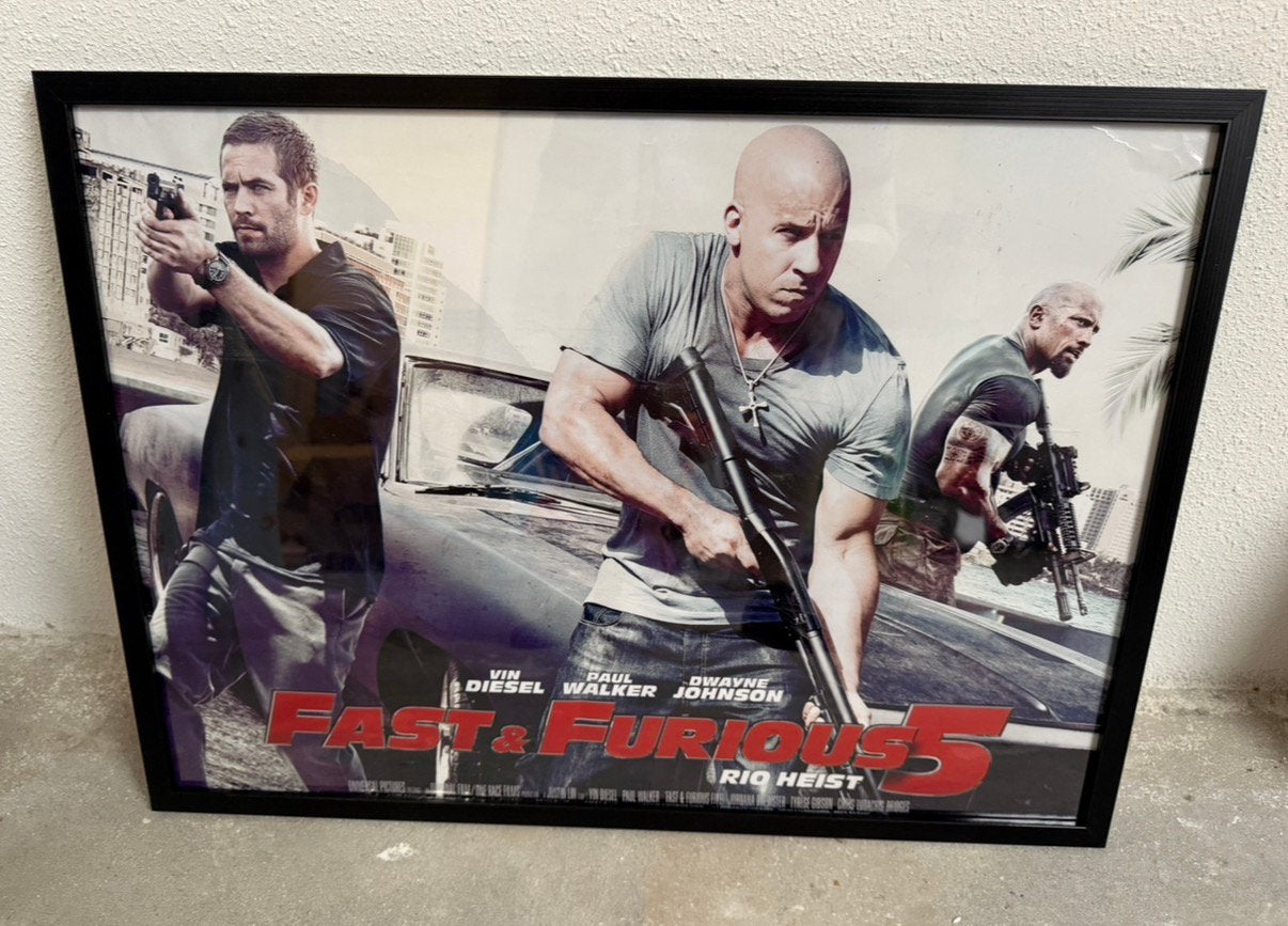 Mooie fast and the furious poster in lijst, Ophalen of Verzenden, Zo goed als nieuw, A1 t/m A3, Film en Tv