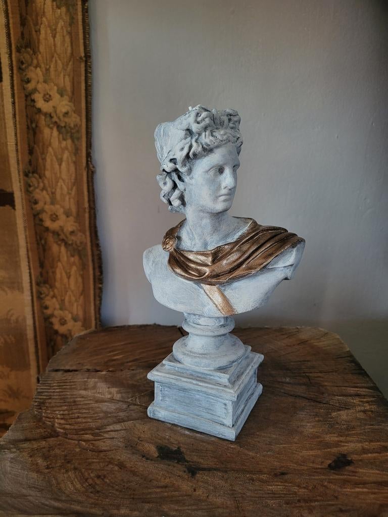 Griekse Beeld ~ Kandelaar Apollo, Antiek en Kunst, Ophalen of Verzenden, Koper of Brons