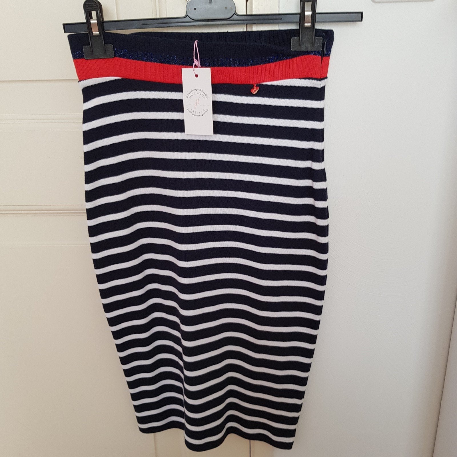 Nieuwe rok 34 XS Jantje Korten blauw wit rood stretch, Nieuw, Ophalen of Verzenden, Maat 34 (XS) of kleiner, Boven de knie
