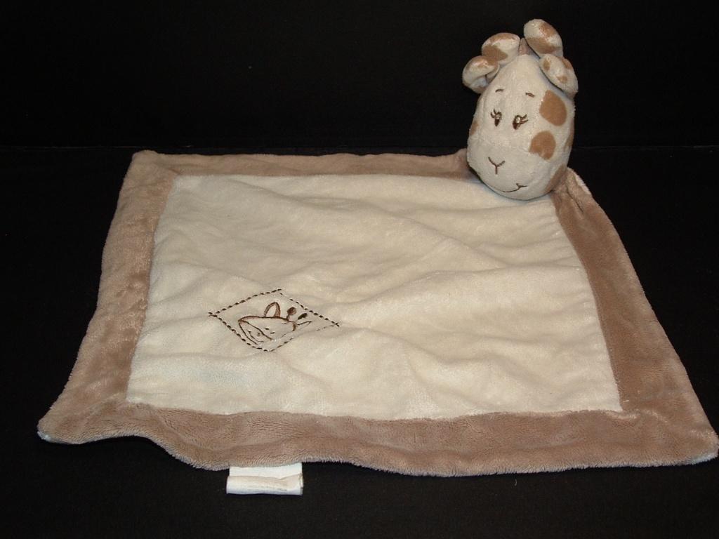 ZDT GIRAFFE ANIMAL BLANKET KNUFFELDOEK VELOURS WIT, Verzenden, Nieuw, Overige typen