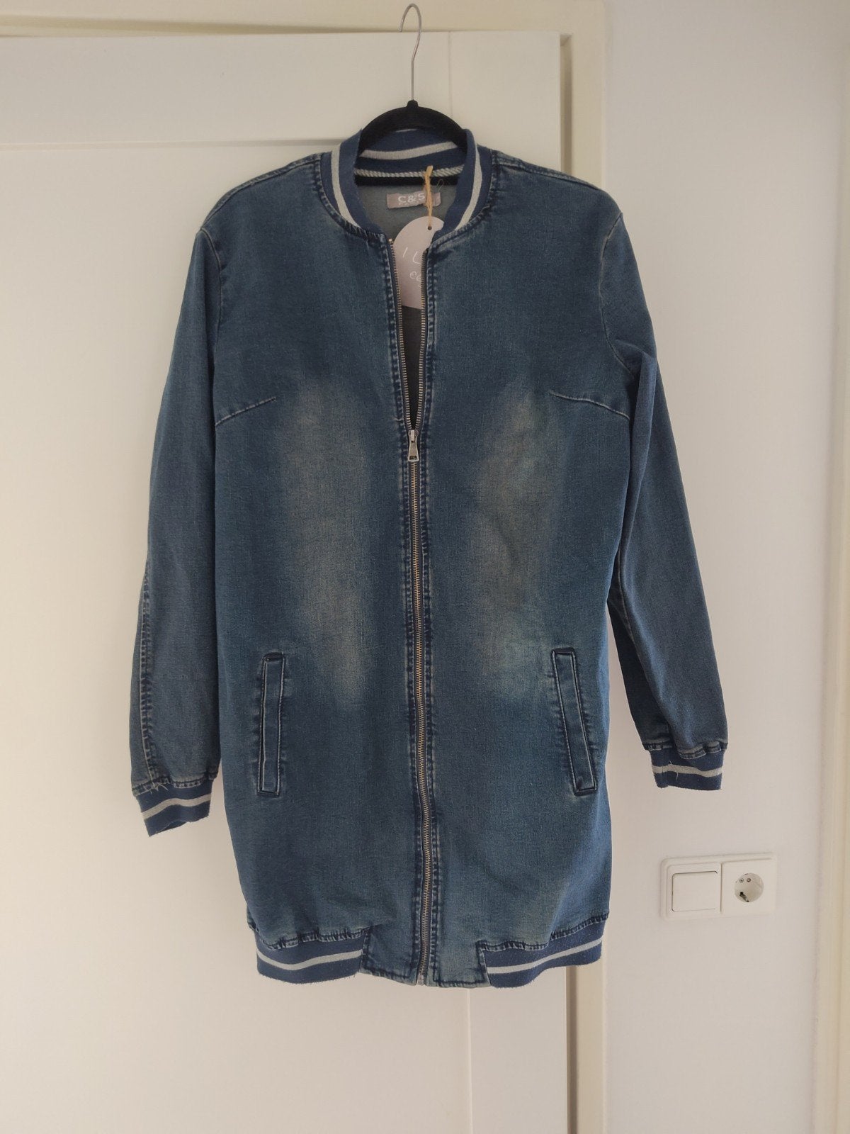 Spijker jurk/tuniek, Blauw, C&S Paris, Maat 42/44 (L), Nieuw