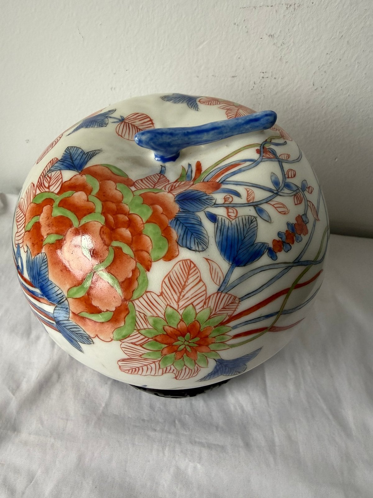 Chinees Japans Imari grote appel porselein op voetje, Antiek en Kunst, Antiek | Porselein, Ophalen of Verzenden