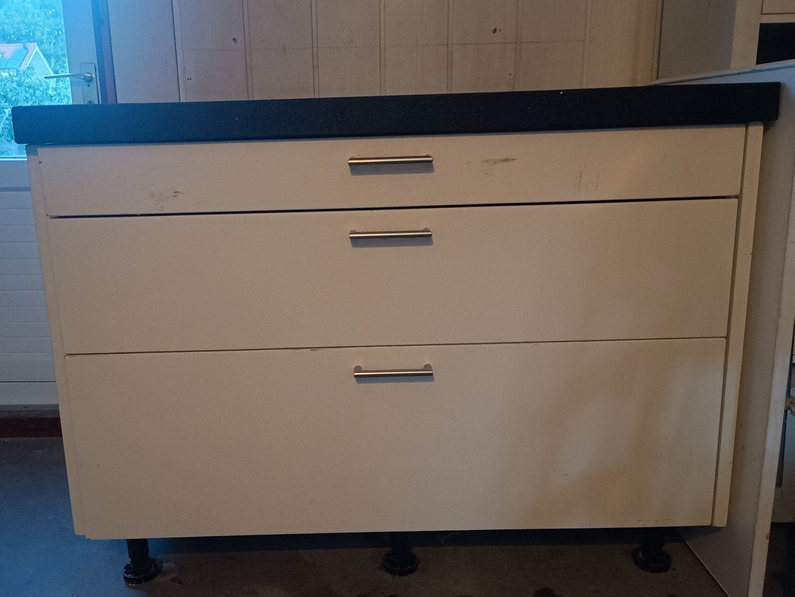 Ladenkast met natuurstenen blad, Huis en Inrichting, Ophalen, Overige materialen, Gebruikt, 50 tot 100 cm