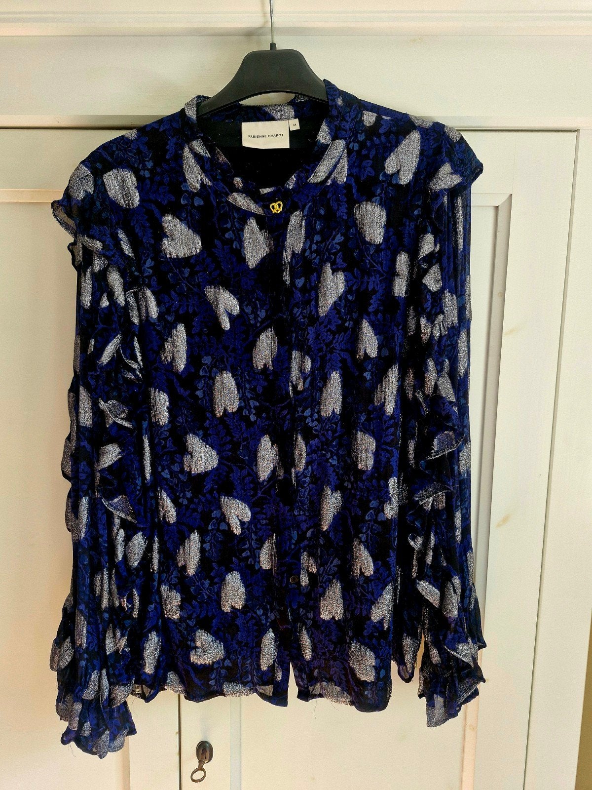 Fabienne Chapot blouse maat 44 (valt wat kleiner uit), Ophalen of Verzenden, Blauw