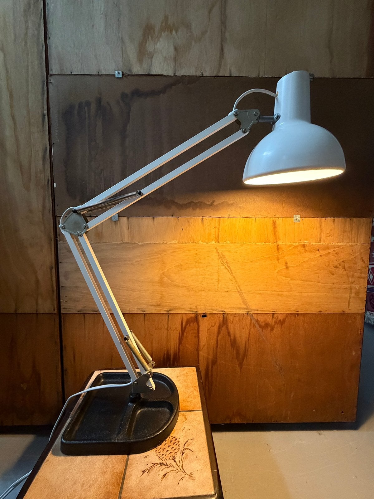 Mooie metalen architectenlamp, vintage schaarlamp, Ophalen