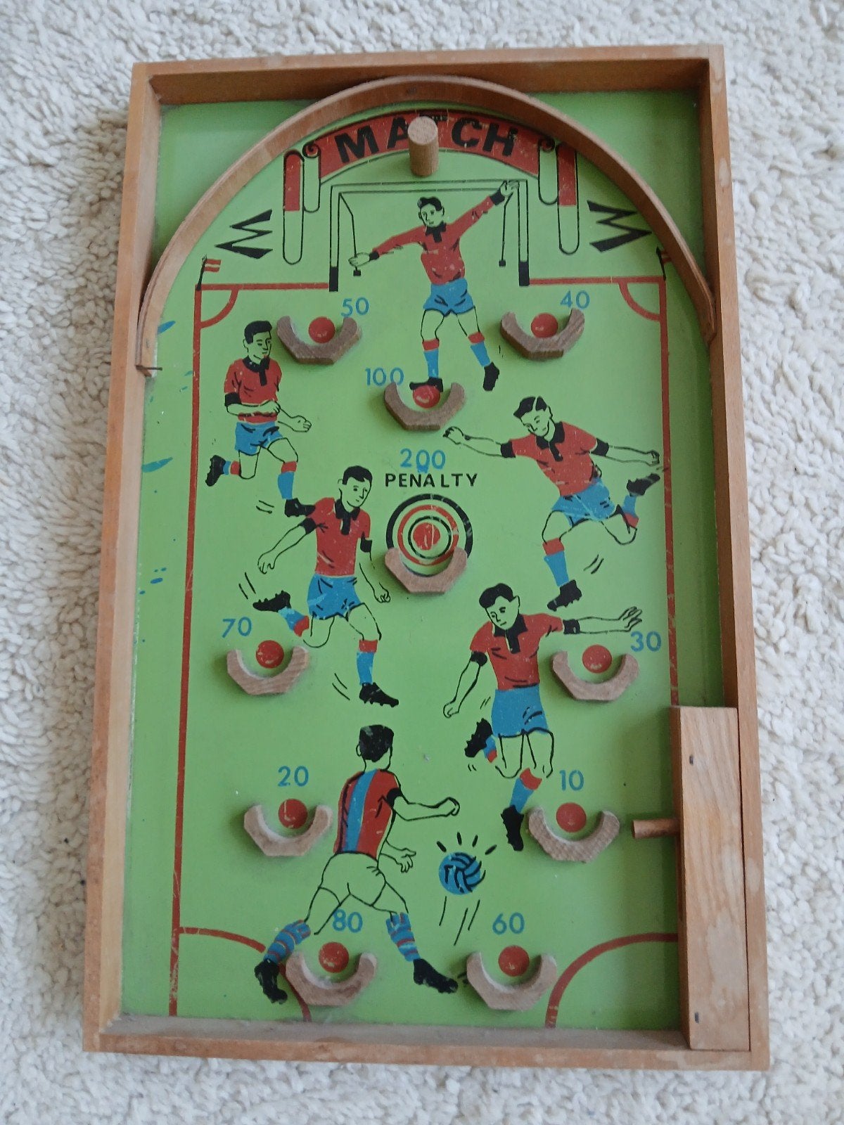 Vintage houten voetbalspel - Match, Ophalen of Verzenden, Gebruikt