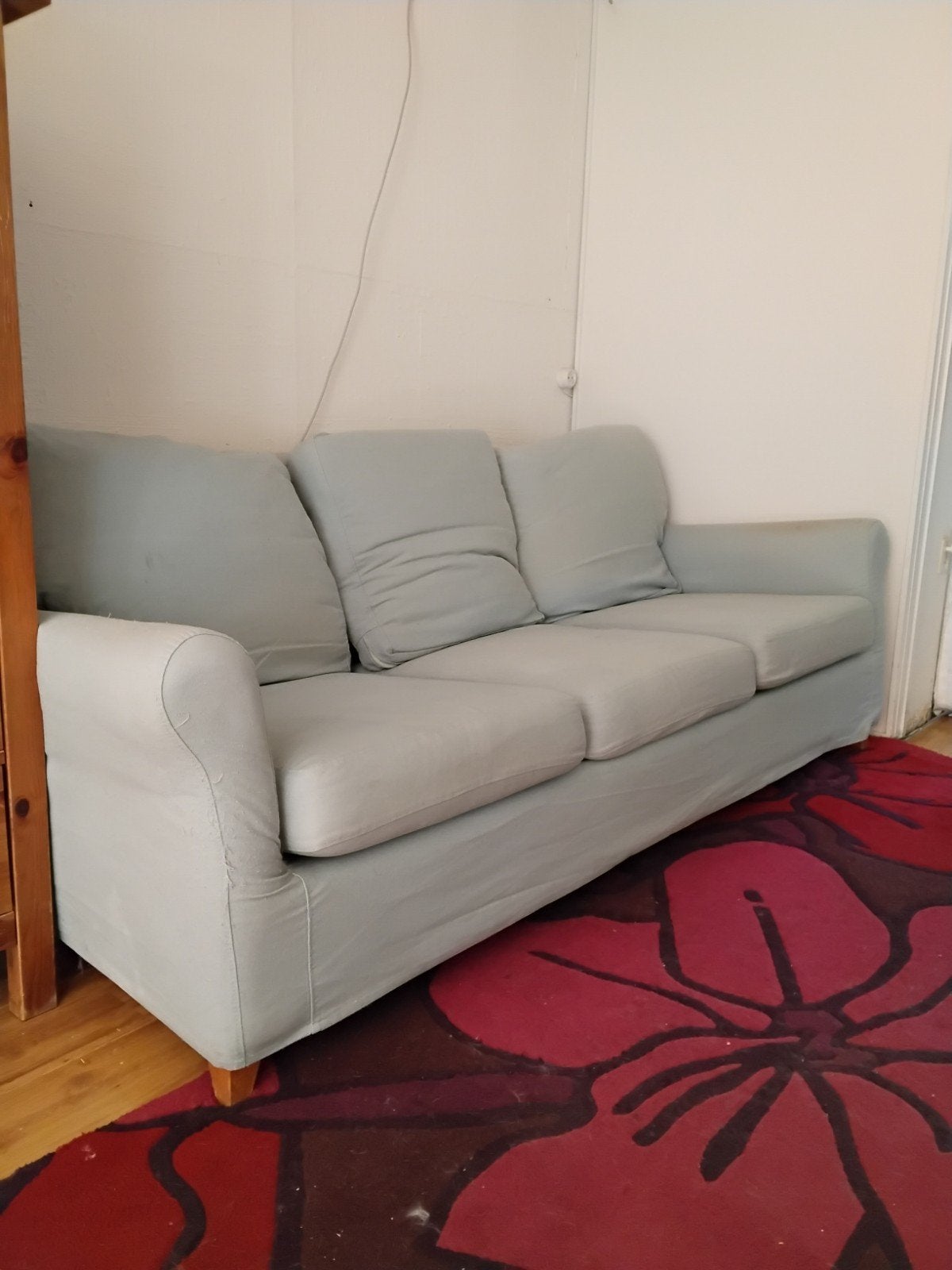 IKEA Ängby 3-zits bank - lichtblauw, Huis en Inrichting, Ophalen, Gebruikt, Stof, Modern, Scandinavisch