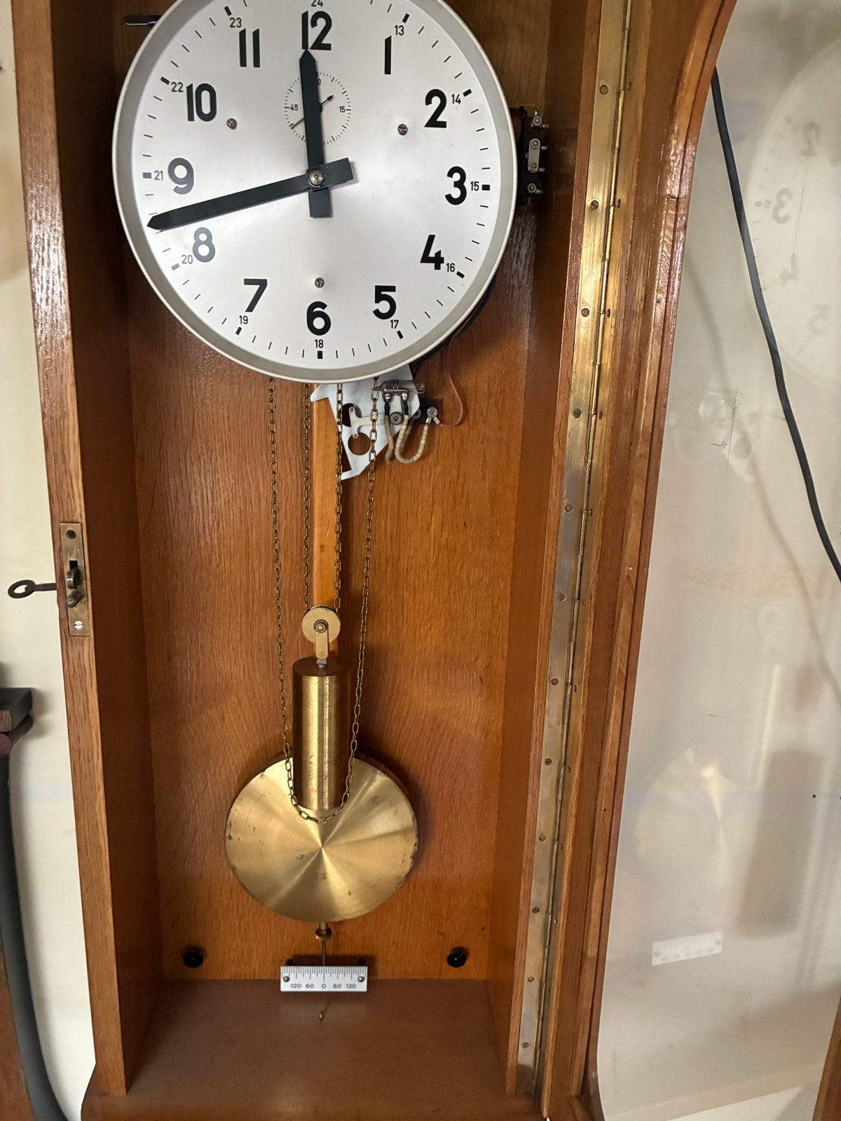Antieke Eiken Wandklok met Slinger en Gewichten, Antiek en Kunst, Ophalen