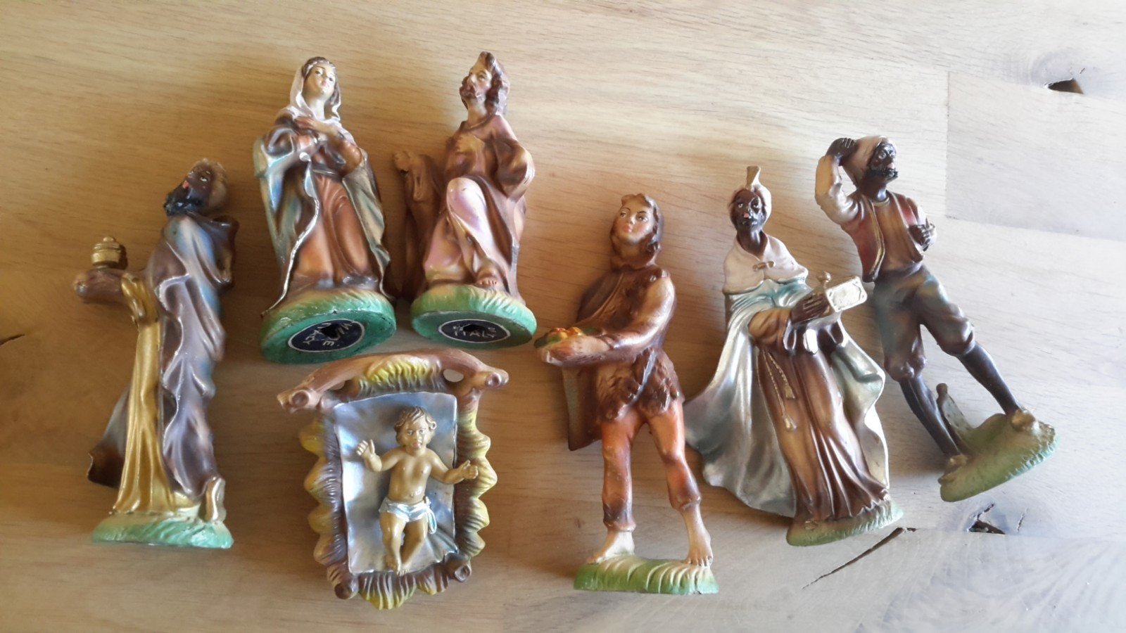 Antieke Kerstgroep Papier Mache los kindje Jezus uit Italy., Diversen, Ophalen of Verzenden