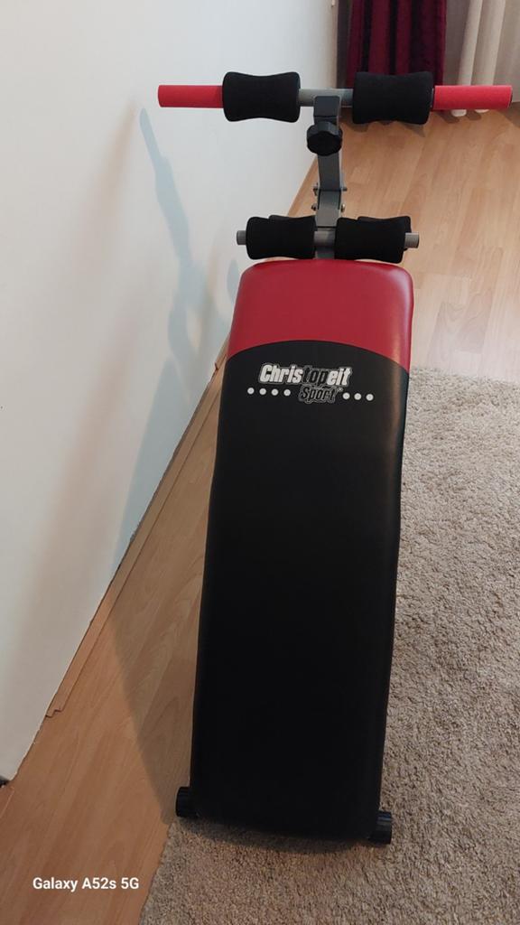 Christopeit Sport Fitnessbank met halters, Ophalen of Verzenden, Gebruikt, Buik, Fitnessbank