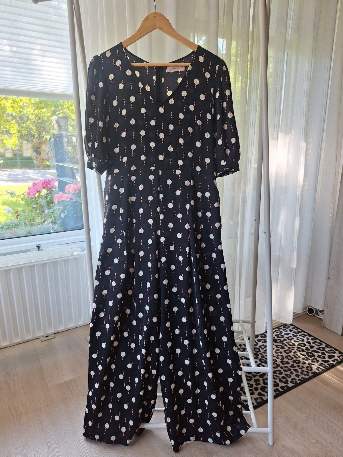 Traffic People Jumpsuit Zwart met Crème/Roze Motief Maat 36, Traffic People, Ophalen of Verzenden
