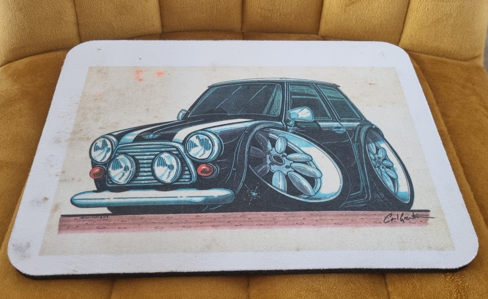 Mini Cooper muismat, Computers en Software, Muismatten, Ophalen of Verzenden, Gebruikt