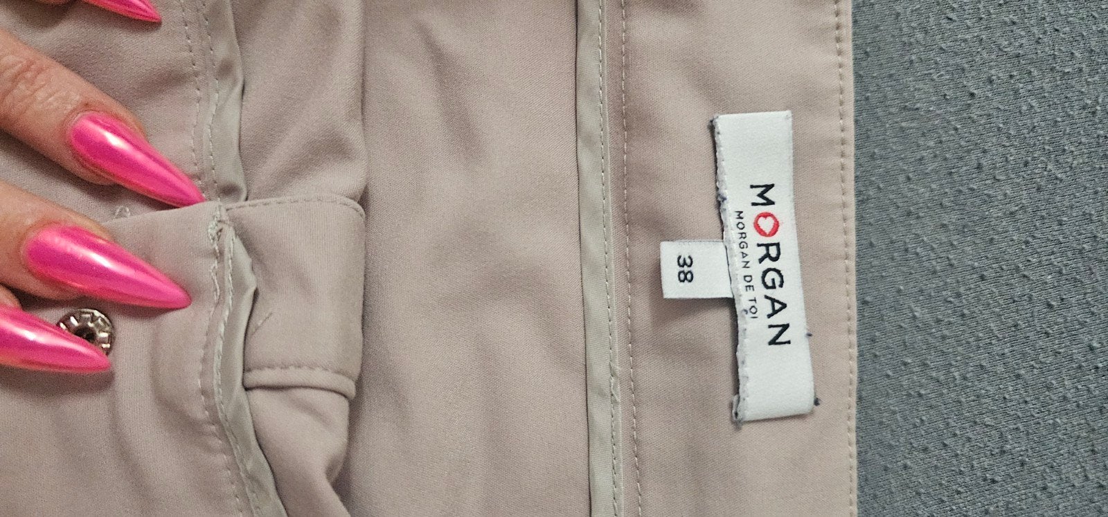 Morgan rok maat 38/40 (M) beige, Maat 38/40 (M), Beige, Zo goed als nieuw, Knielengte
