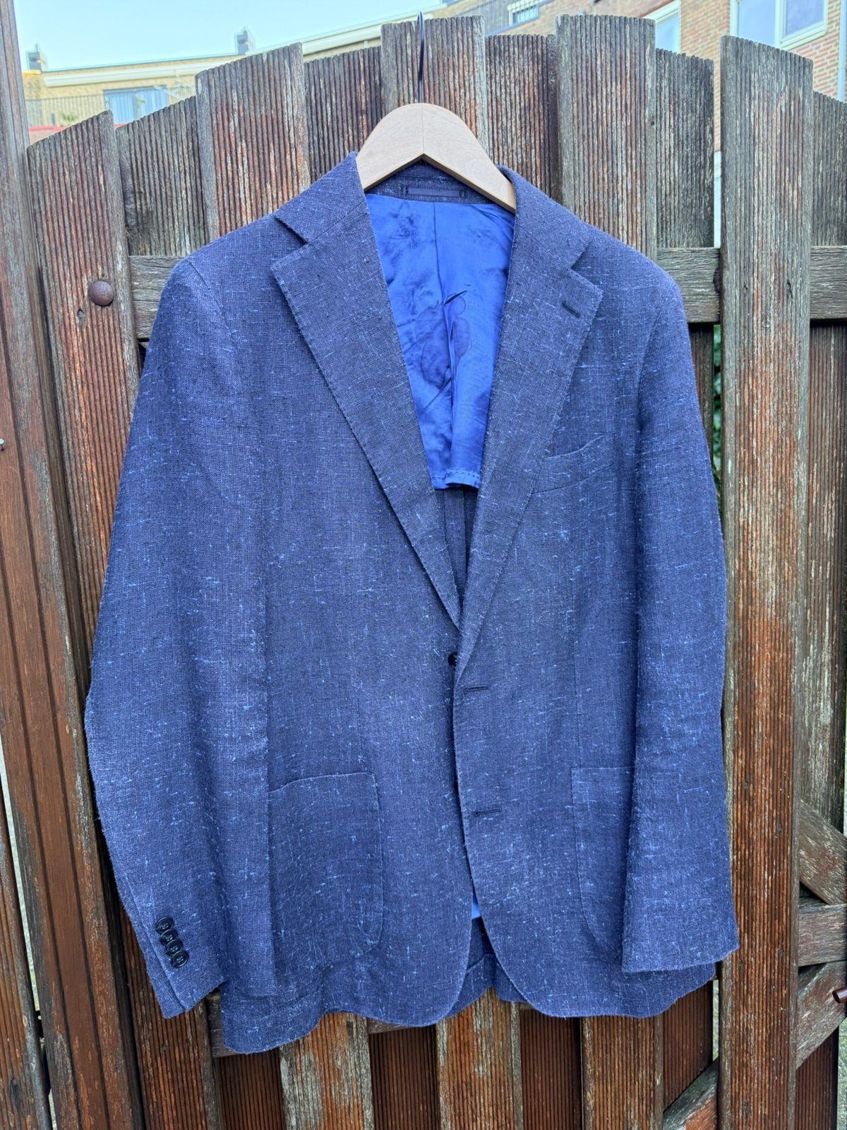 Oger E Thomas linnen heren colbert mt 48 izgst deels gevoerd, Kleding | Heren, Ophalen, Zo goed als nieuw, Maat 48/50 (M), Blauw
