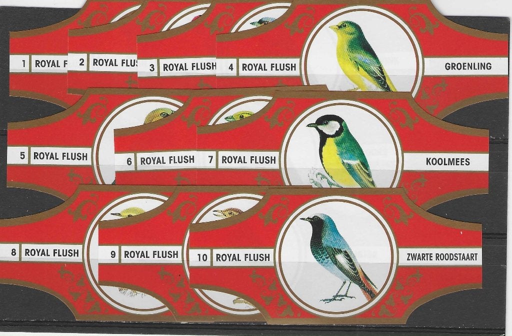 reeks 691  vogels   1-10 sigarenbanden, Ophalen of Verzenden, Zo goed als nieuw, Sigarenbandjes