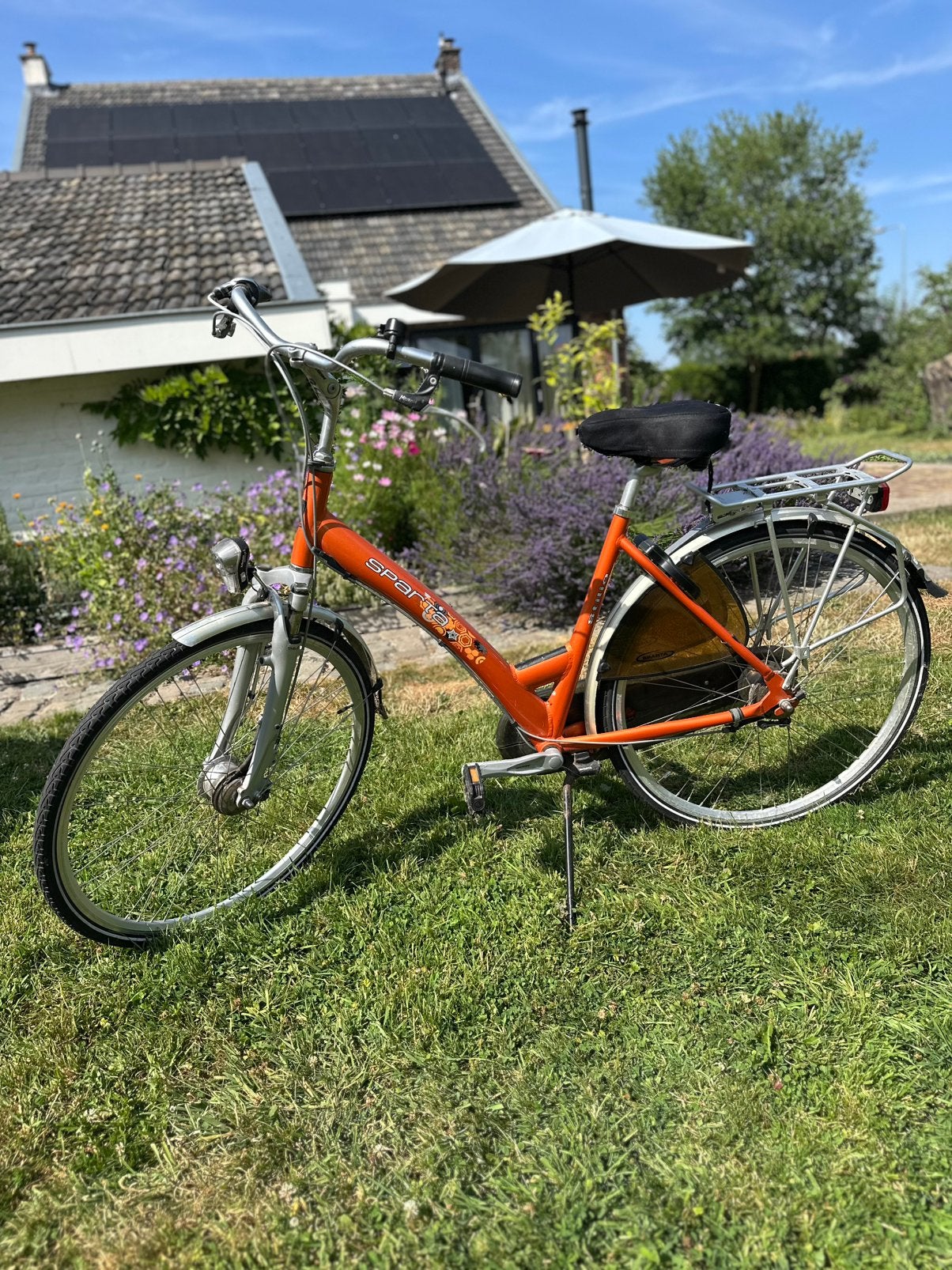 Sparta stadsfiets dames, oranje, 7 versnellingen, Ophalen, Gebruikt, Sparta, Versnellingen