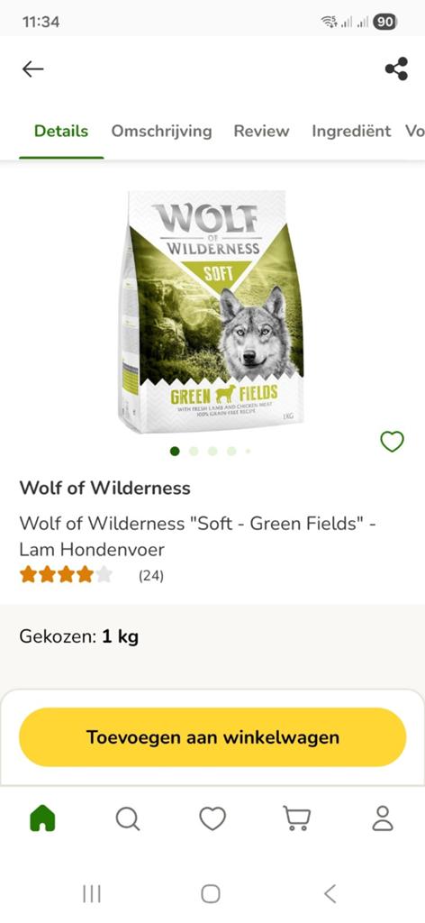 Wolf of Wilderness brokken +/- 6 kg, Dieren en Toebehoren, Ophalen, Hond