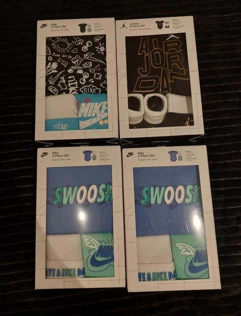 Nike & Jordan 3-delige sets voor baby's (0-6 maanden), Ophalen, Nieuw, Nike, Jordan, Jongetje of Meisje