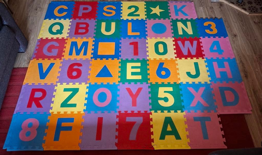 Speelmat met letters en cijfers Softfloor, Ophalen of Verzenden, Gebruikt, Jongen of Meisje