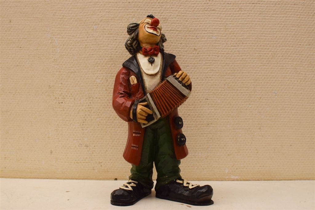 houten Beeld van een clown 48382, Verzamelen, Ophalen of Verzenden, Gebruikt, Mens