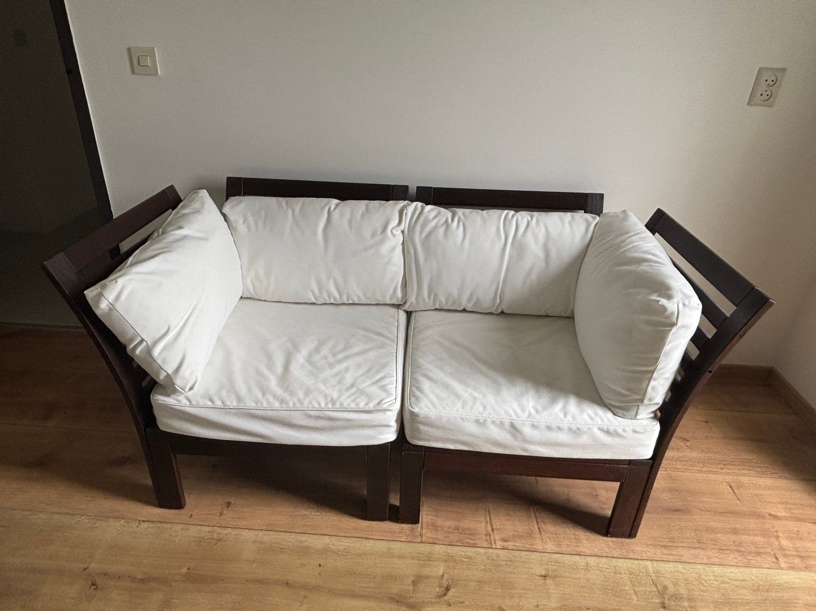 Tuinstoelen/tuinbankje hardhout Ikea, Tuin en Terras, Tuinsets en Loungesets, Bijzettafel, Zo goed als nieuw, Tuinset, Hout