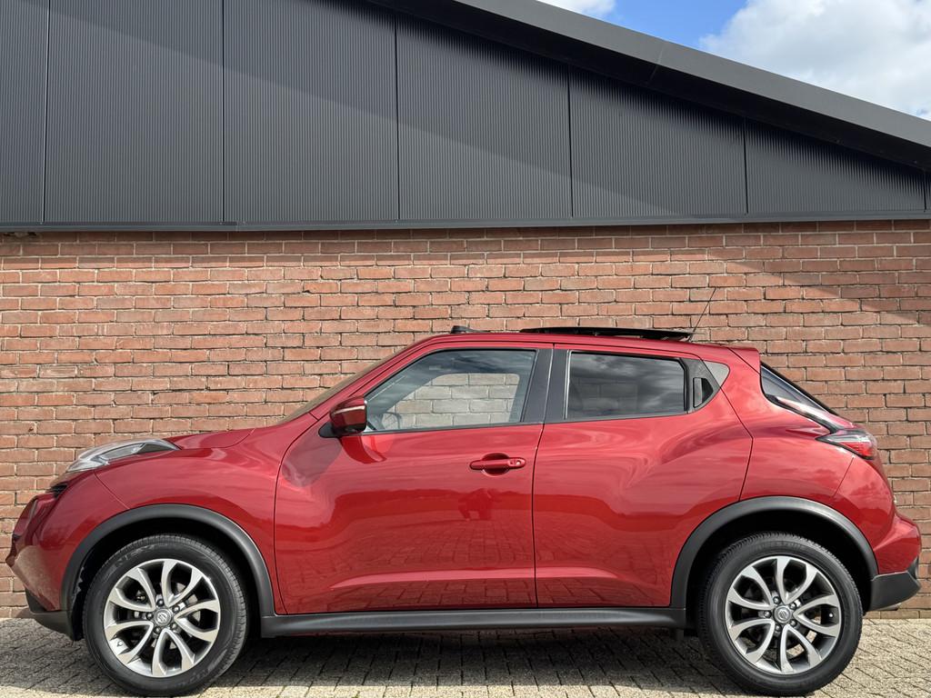 Nissan Juke 1.2 DIG-T S/S TEKNA | NL-AUTO! | DEALER OH!, Auto's, Nissan, Voorwielaandrijving, Zwart, 116 pk, Bedrijf