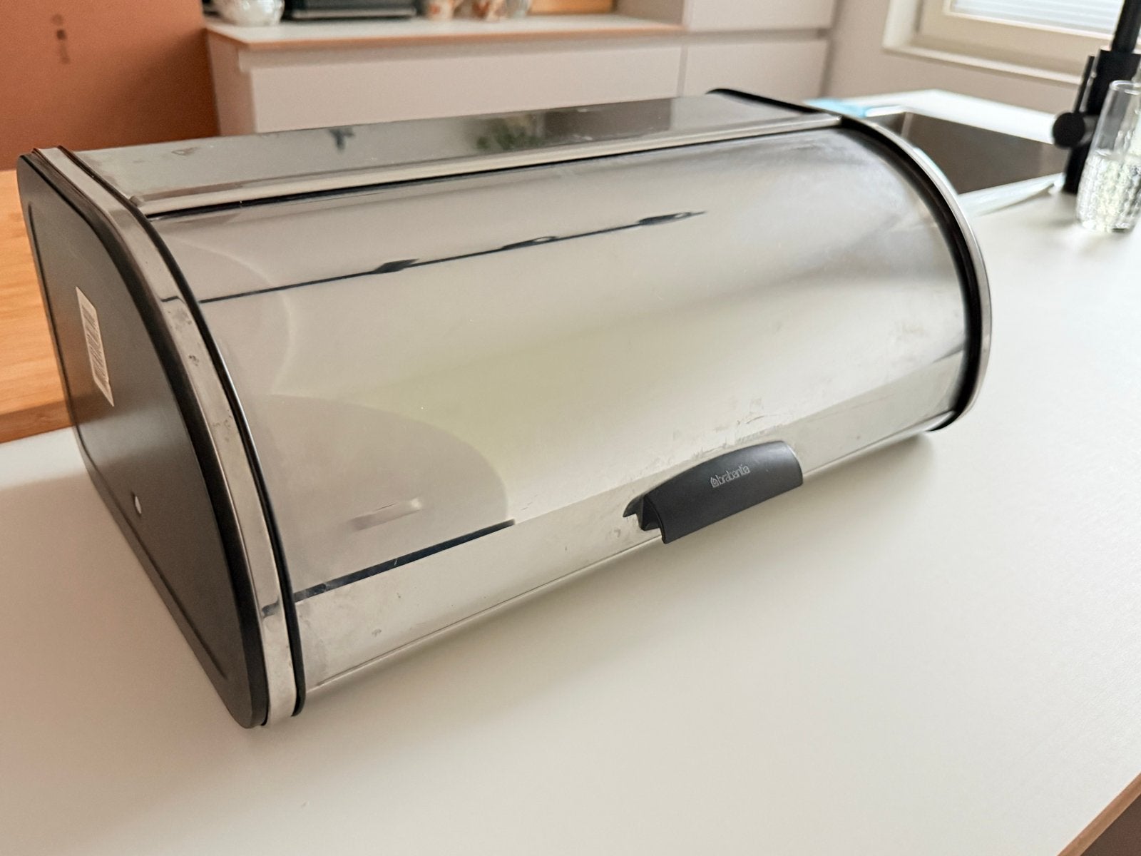 Brabantia broodtrommel rvs - Stijlvol en functioneel, Gebruikt, Zilver, Ophalen of Verzenden, Metaal