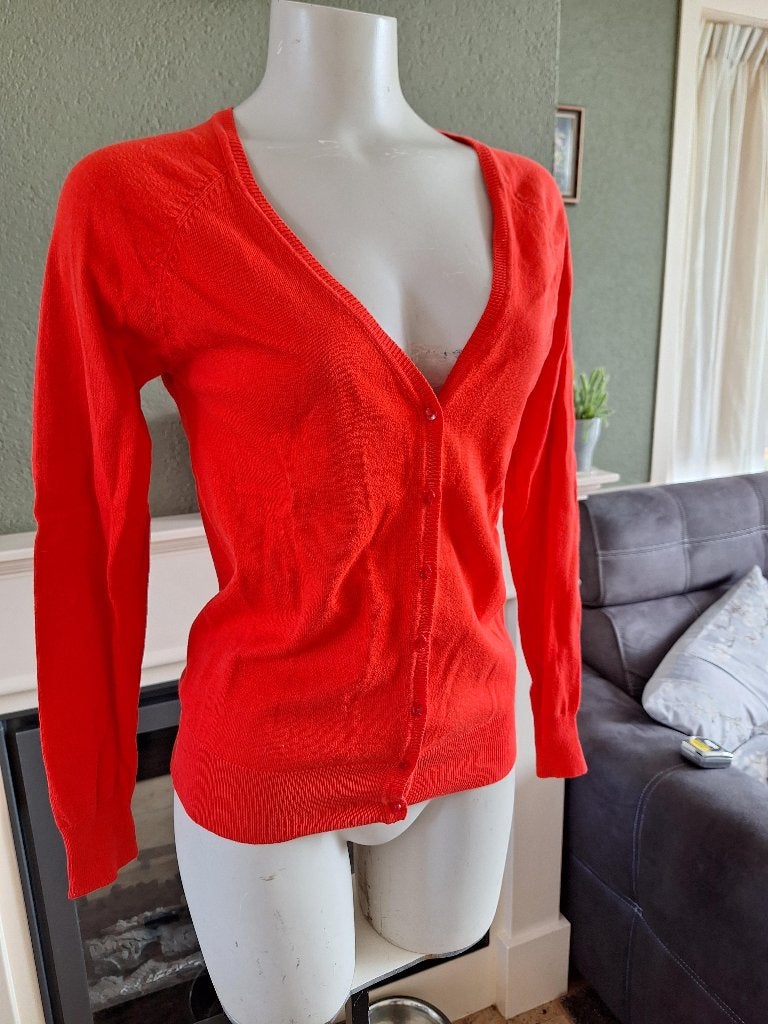 Zara rood nette cardigan vest mt L 42 44, Kleding | Dames, Verzenden, Zara, Maat 42/44 (L), Zo goed als nieuw