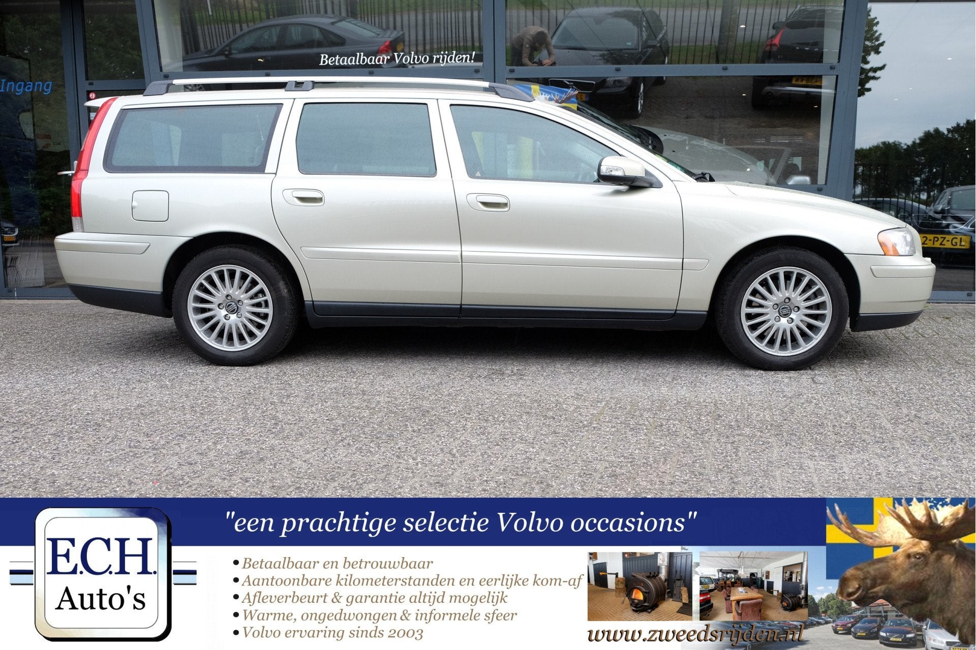 Volvo V70 2.0T 180 pk Aut. Edition II Sport, Leer, Xenon, Tr, Auto's, Gebruikt, Beige, 1600 kg, Euro 4