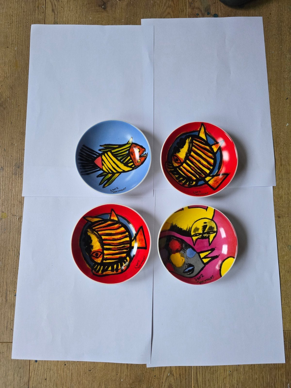 4 schaaltjes van Corneille, 12 cm doorsnede, Ophalen of Verzenden