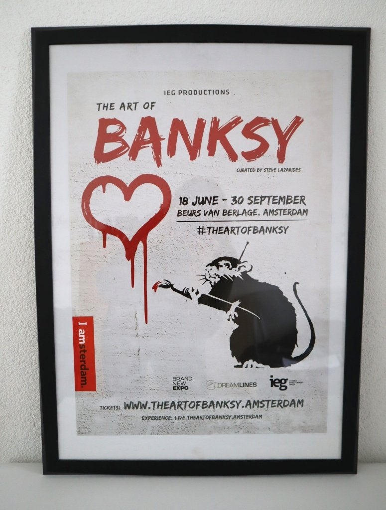 Offset litho voor een tentoonstelling van Banksy uit 2016, Antiek en Kunst, Ophalen of Verzenden, Schilderij/print