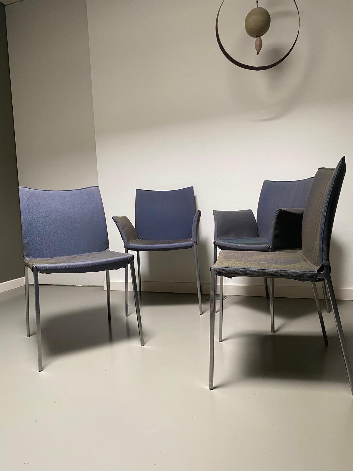 Zanotta eetkamerstoelen, Ophalen, Gebruikt, Blauw, Design