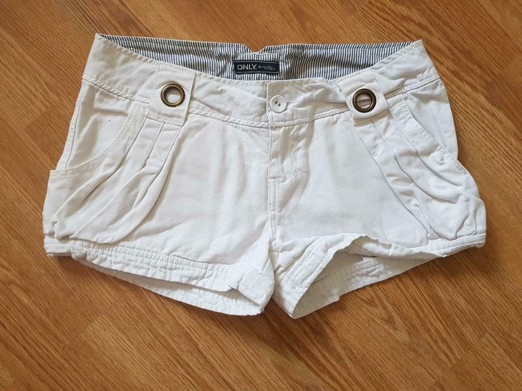 ONLY Vintage Y2K Utility Shorts Wit – Maat 38 (100% Katoen), Maat 38/40 (M), Only, Kort, Wit