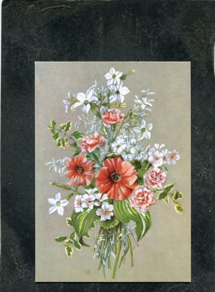Ansicht Helen Haynes - White and pink flowers, Verzenden, 1980 tot heden, Ongelopen