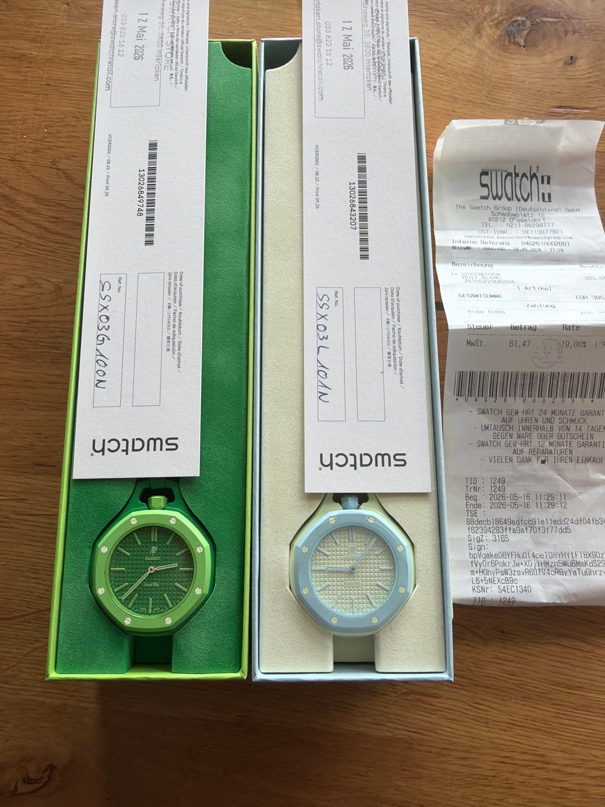 Nieuwe Swatch horloges - Groen en Blauw, Sieraden, Tassen en Uiterlijk, Horloges | Dames, Kunststof, Polshorloge, Swatch, Nieuw