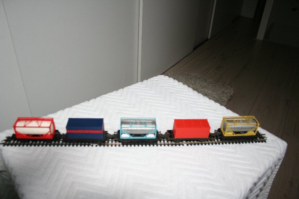 trix express container wagons, Gebruikt, Gelijkstroom, Trix, Wagon