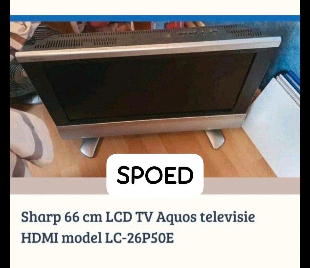 Sharp 66 cm LCD tv Aquos televisie HDMI.1 model LC-26P50E, Ophalen, 50 Hz, Sharp