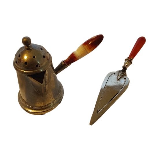 Miniaturen - Verzilverd - Agaat Handvat - Antiek