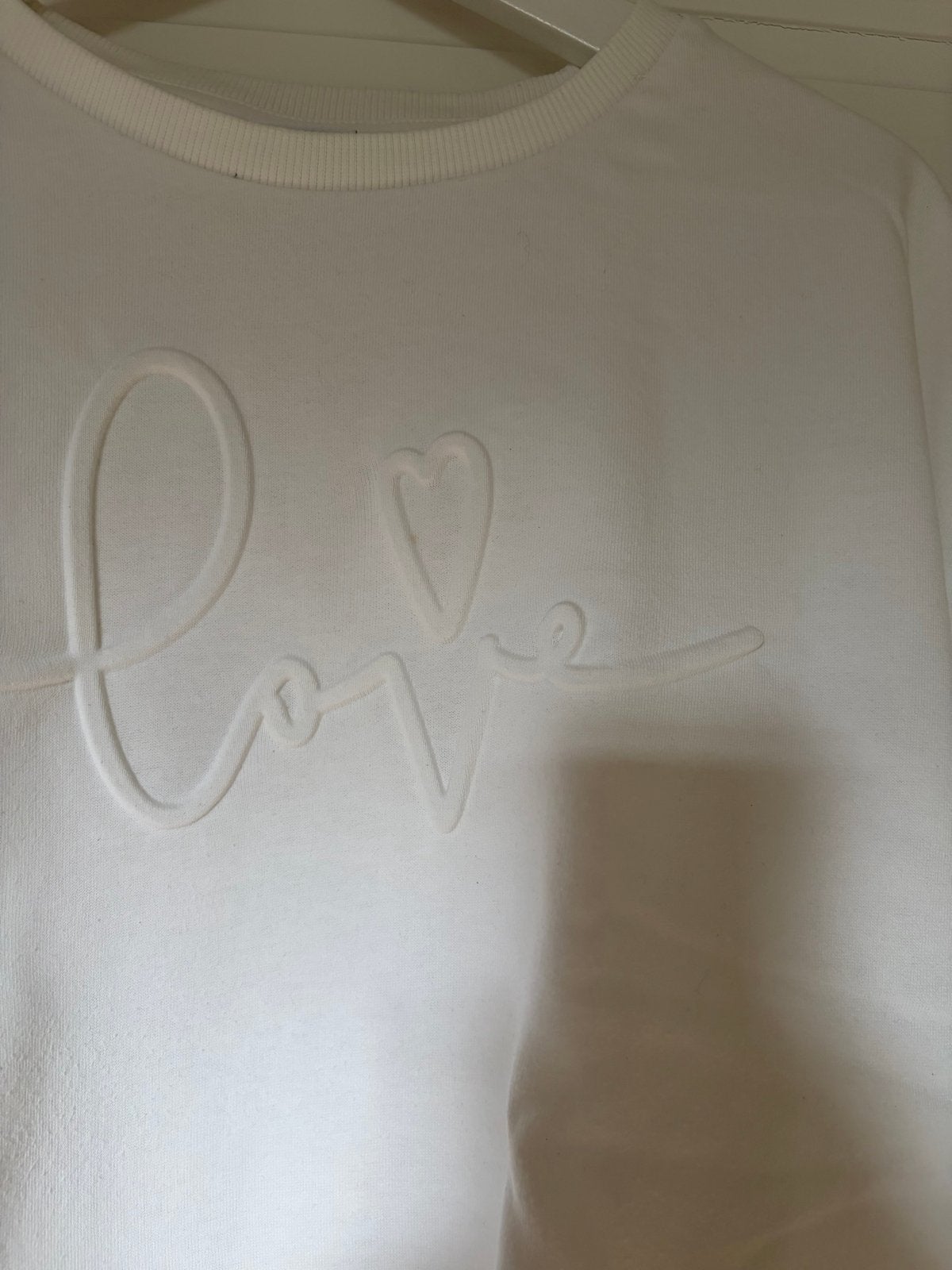 Witte Saint Tropez sweater met 'Love' opdruk - Maat XS, Ophalen of Verzenden, Zo goed als nieuw, Maat 34 (XS) of kleiner, Wit