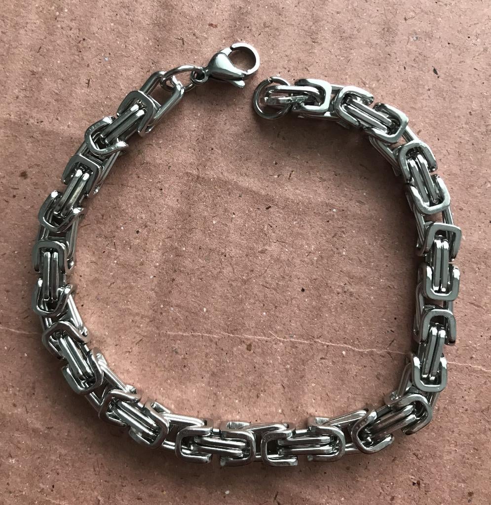 Armband Koningsschakel massief Tibet zilver 21 CM -NIEUW-, Ophalen of Verzenden, Nieuw, Zilver, Overige materialen