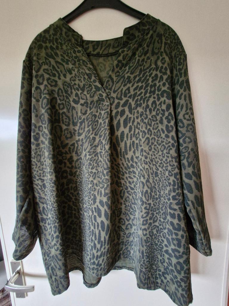 legergroene blouse met tijgerprint motief, Ophalen of Verzenden, Zo goed als nieuw, Overige kleuren, Jurk